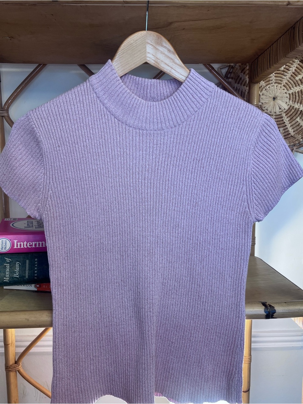 The Limited Light Pink Off-The-Shoulder Ribbed Sweater